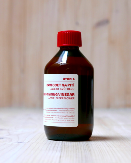 Sladký jemný jablečný ocet na pití - jablko, květ bezu |UTOPIA