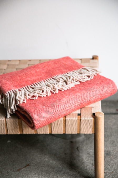 Hřejivá vlněná deka - červená 140 x 200 cm